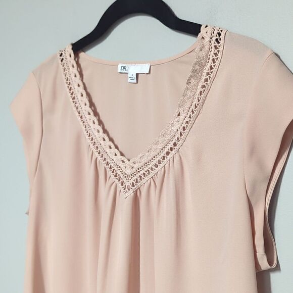 DR2 Peach V Neck Blouse - Picture 2 of 6